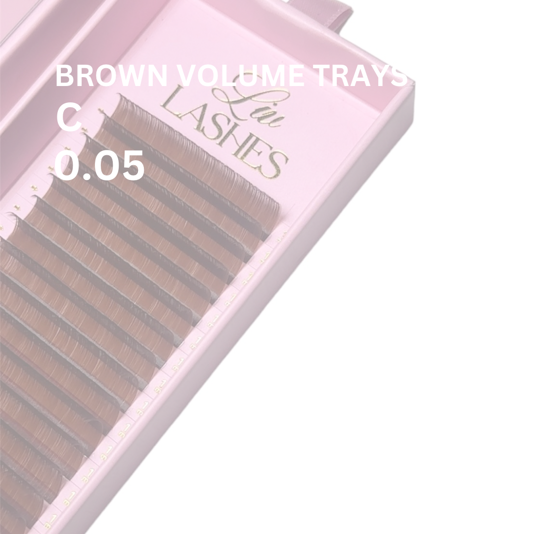 Brown lash trays C curl